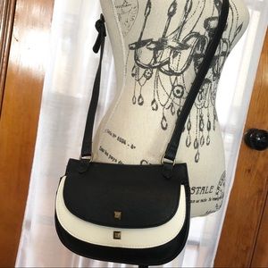 Madden Girl Black Winter White 2 Toned Crossbody